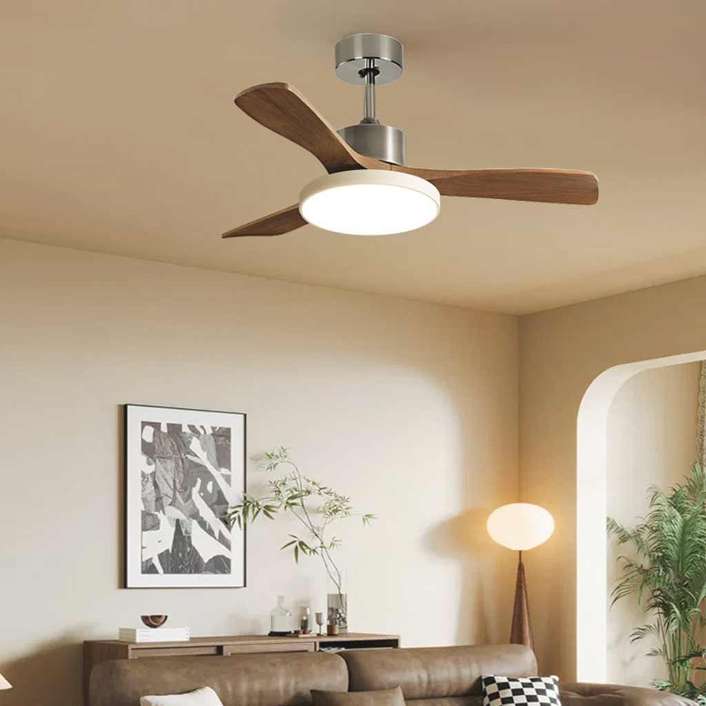 Ceiling Fan with LED Light and Three Wooden Blades - Image 4