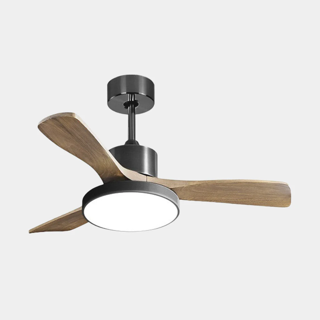 Ceiling Fan with LED Light and Three Wooden Blades - Image 7