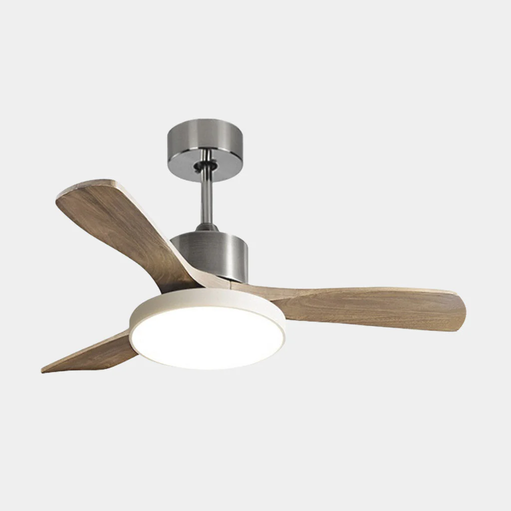 Ceiling Fan with LED Light and Three Wooden Blades - Image 9