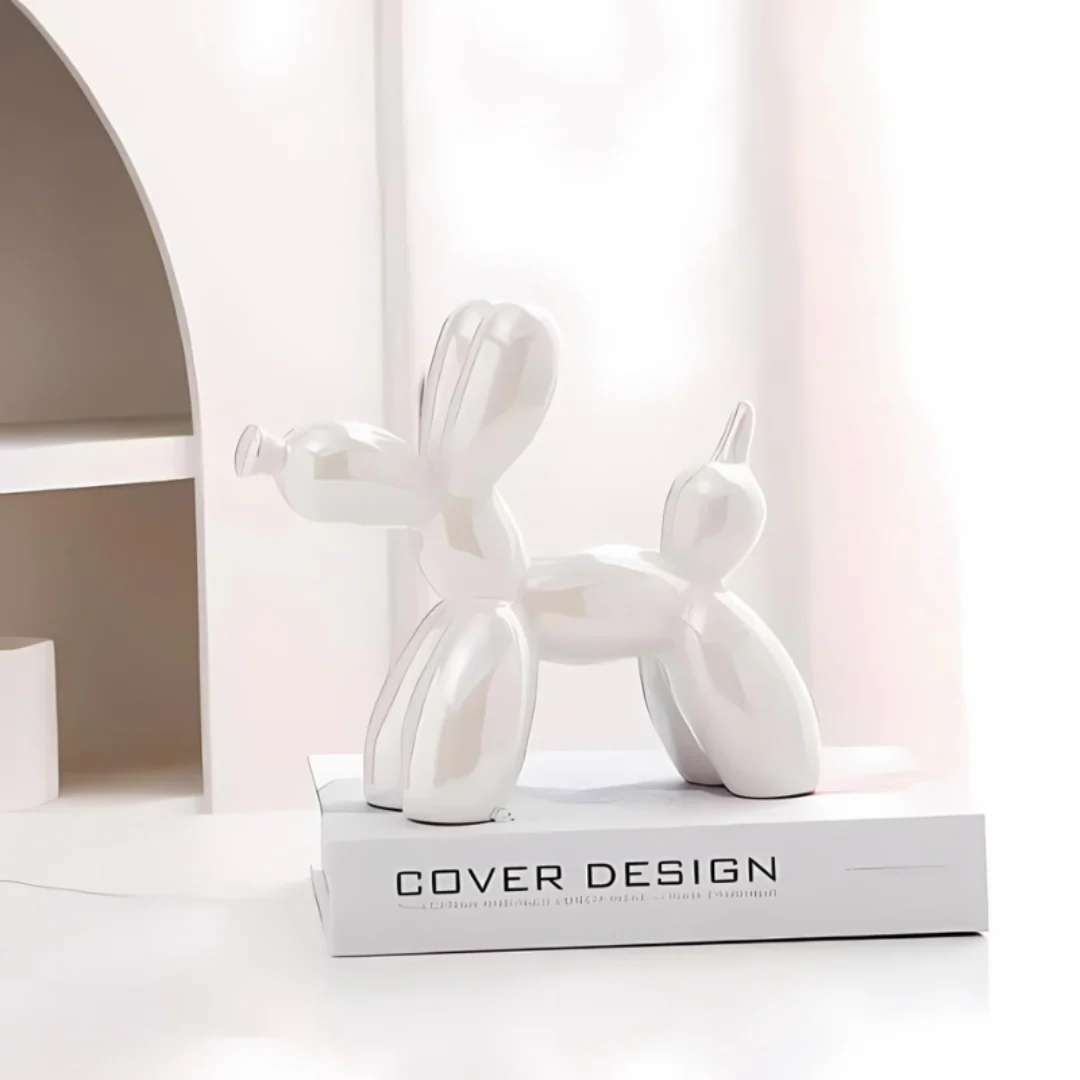 Ceramic Balloon Dog Sculpture Modern Playful Home Decor - Image 3
