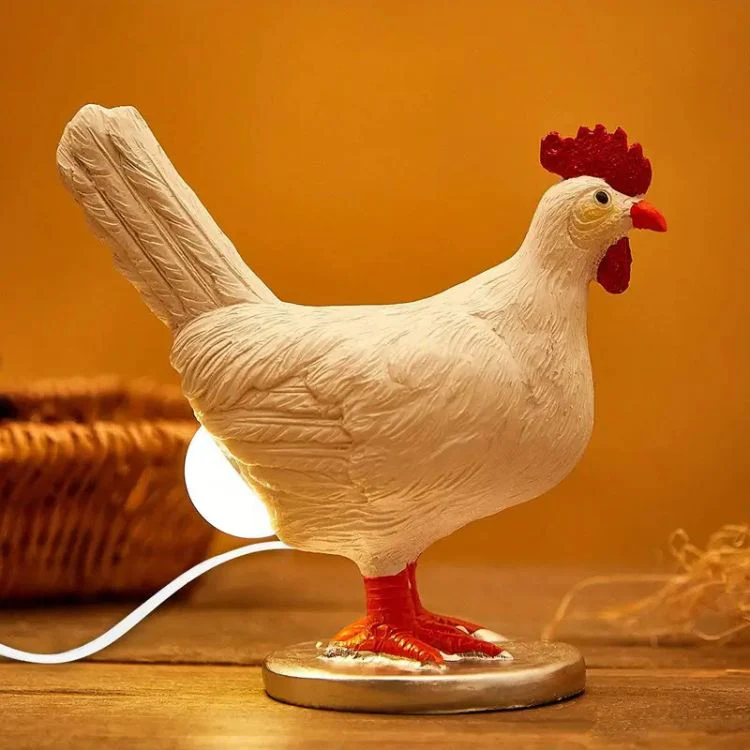 Chicken Shaped Table Lamp with Integrated LED Light and Standing Base - Image 2
