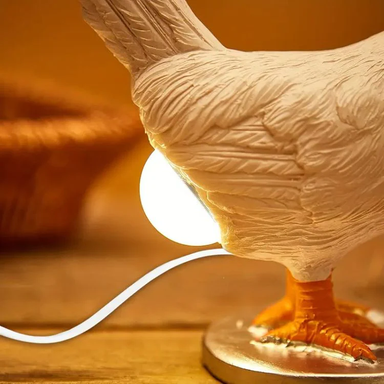 Chicken Shaped Table Lamp with Integrated LED Light and Standing Base - Image 3