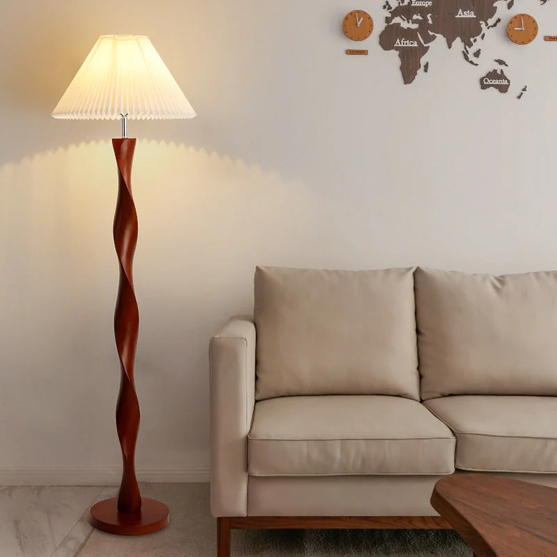 Classic Japanese Walnut Floor Lamp - Image 3
