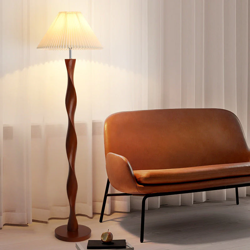 Classic Japanese Walnut Floor Lamp - Image 4