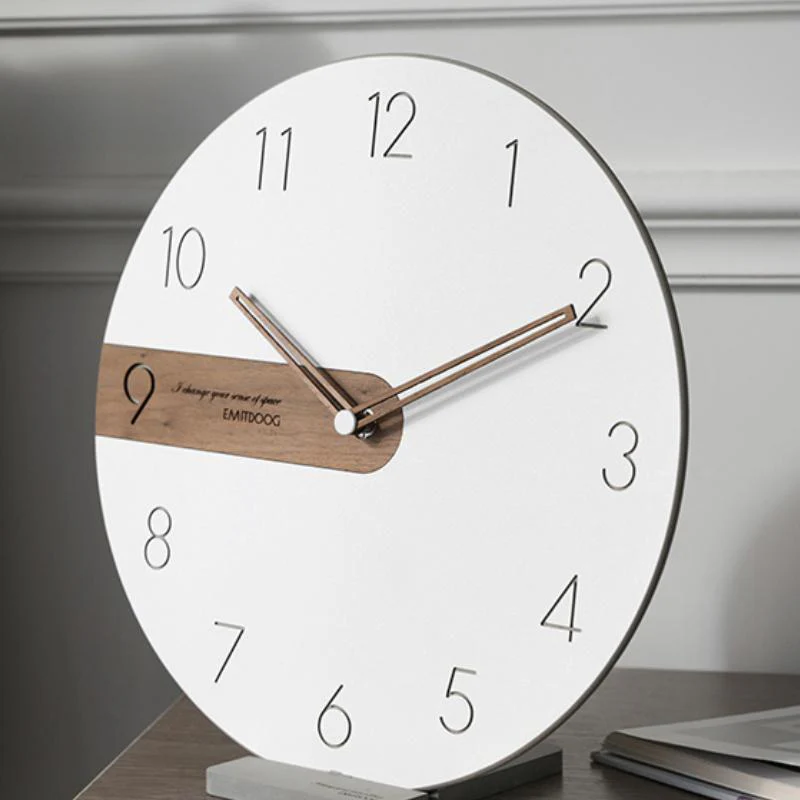 Classic Scandinavian Wall Clock With Wood Accent