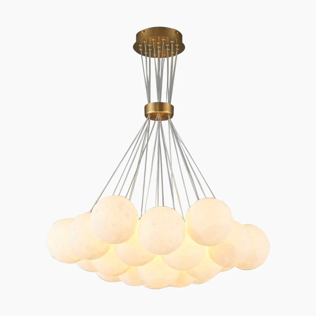 Cluster Glass-Look Globe Chandelier with Multiple Round Shades - Image 10