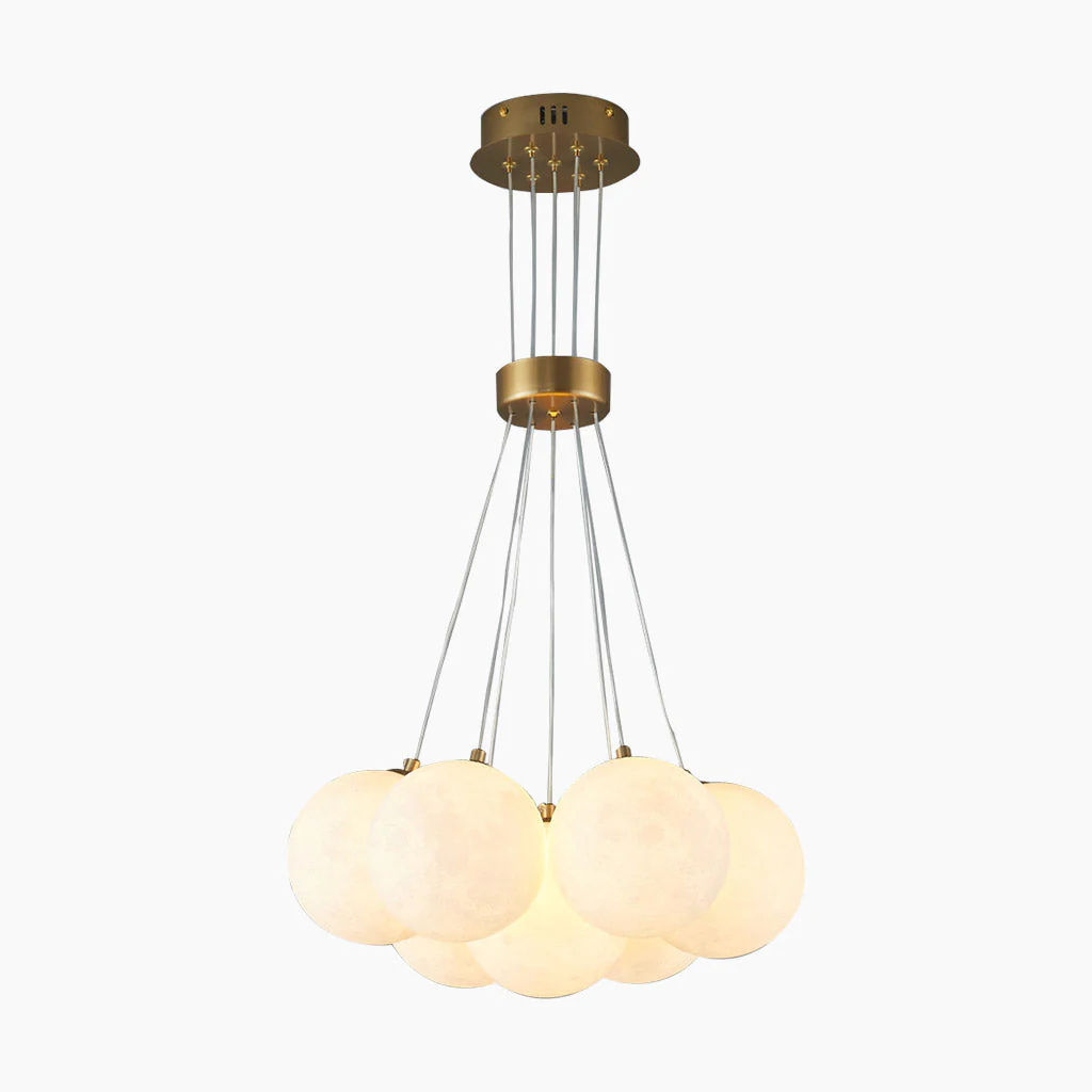 Cluster Glass-Look Globe Chandelier with Multiple Round Shades - Image 8