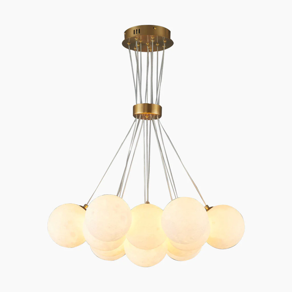 Cluster Glass-Look Globe Chandelier with Multiple Round Shades - Image 9