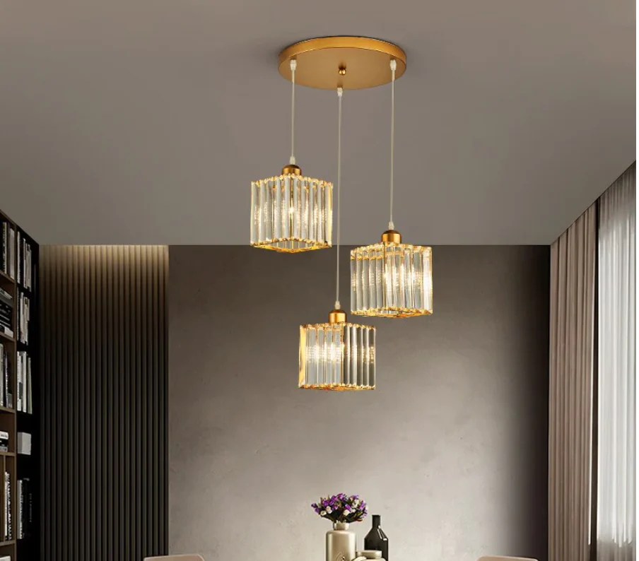 Cluster Pendant Light with Cylindrical Glass Shades - Image 10