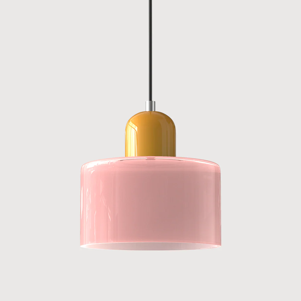 Coloured glass Bauhaus pendant light - Image 10