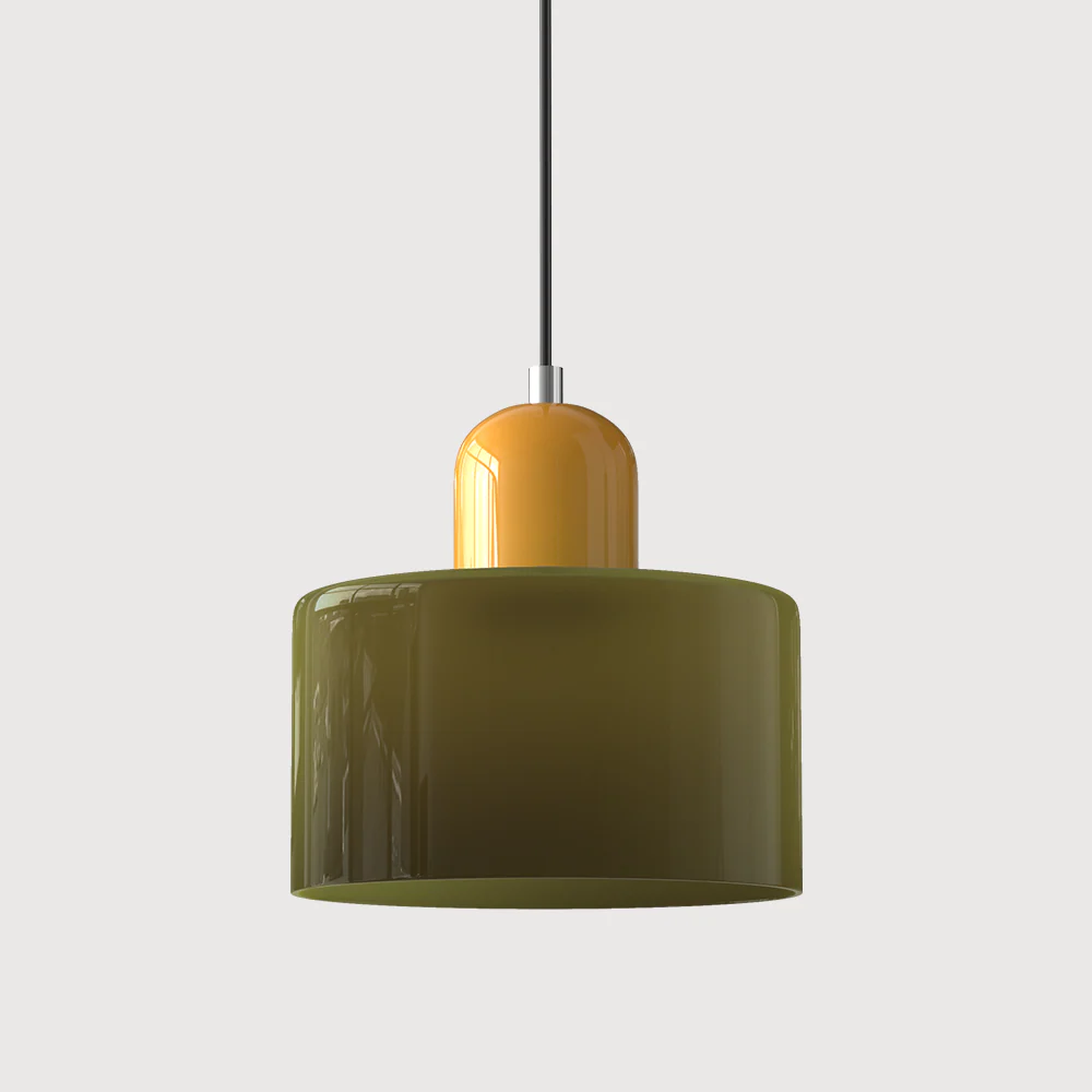 Coloured glass Bauhaus pendant light - Image 37
