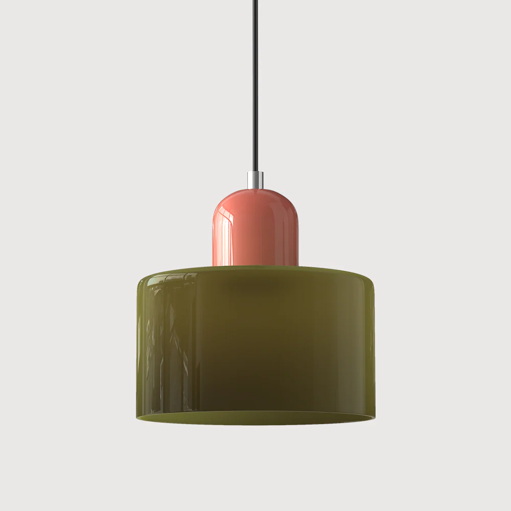 Coloured glass Bauhaus pendant light - Image 40