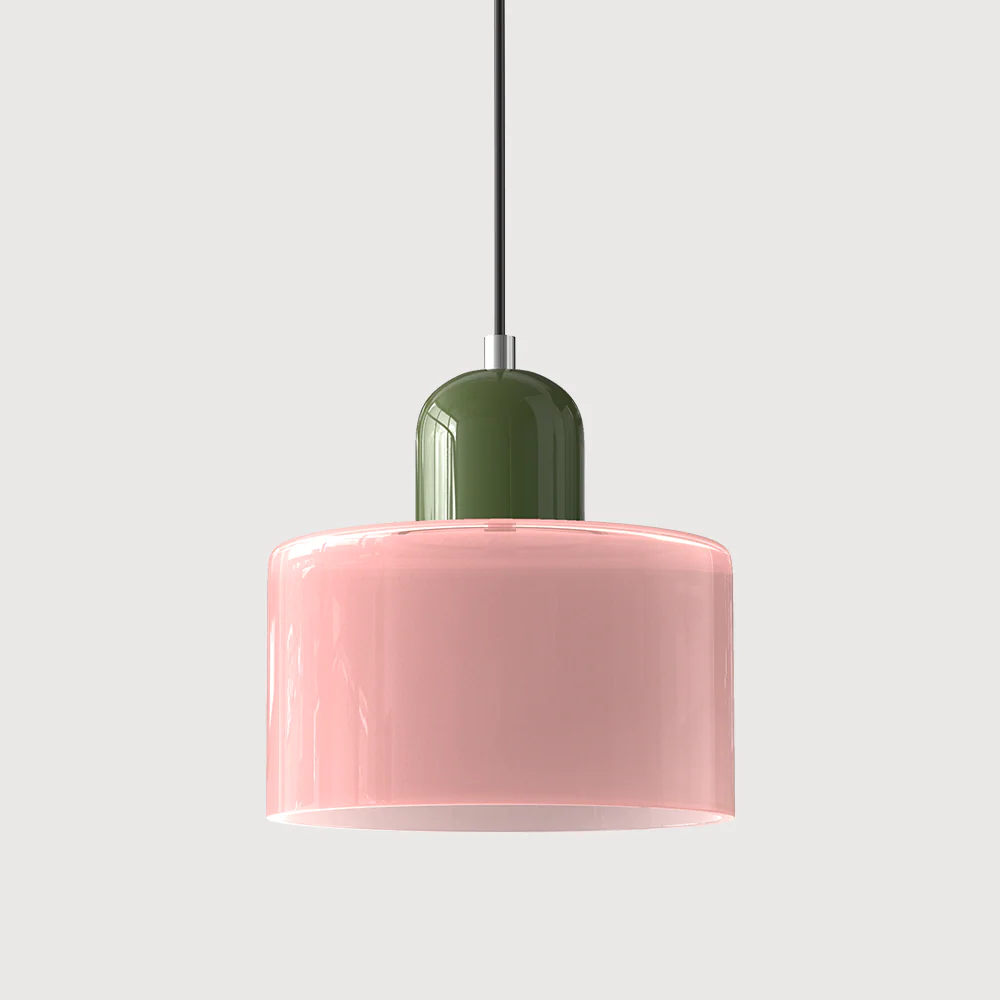 Coloured glass Bauhaus pendant light - Image 7