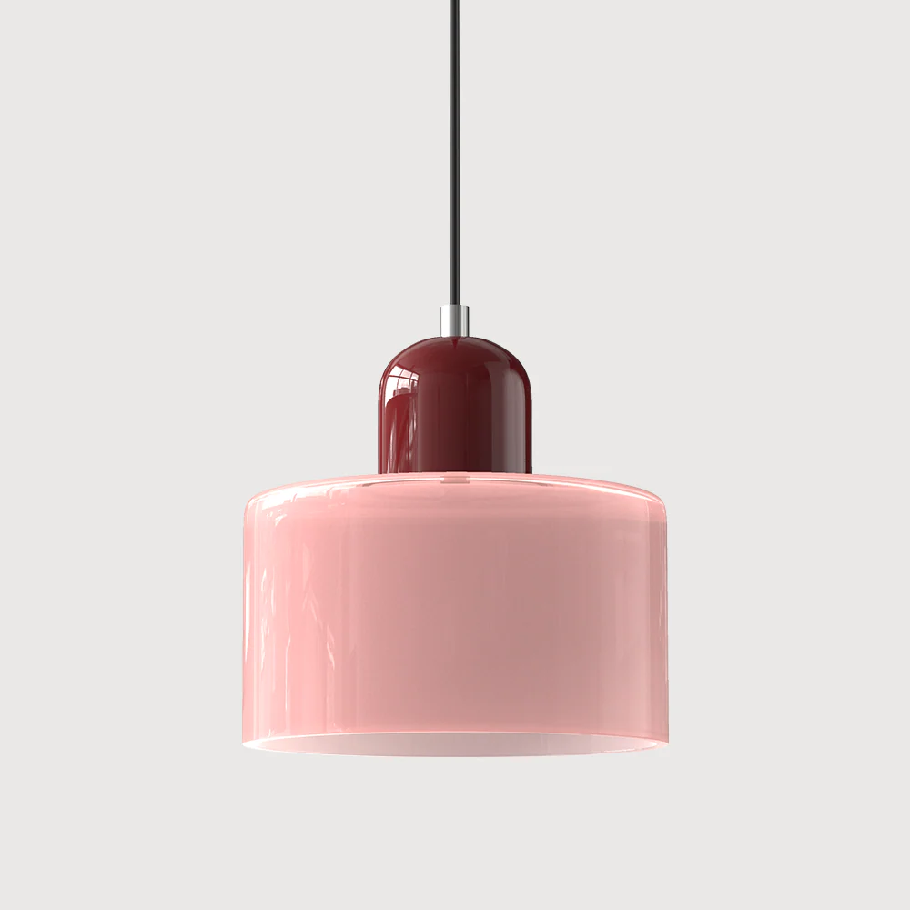Coloured glass Bauhaus pendant light - Image 8