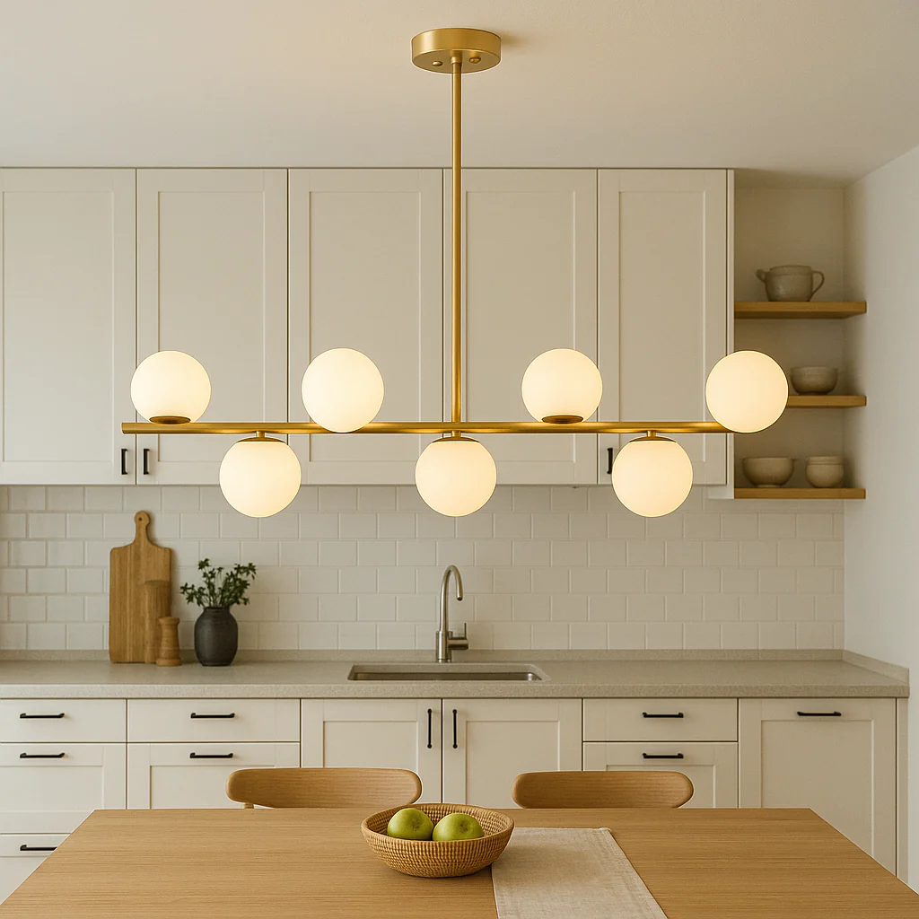 Contemporary Linear Gold Pendant Light - Image 2