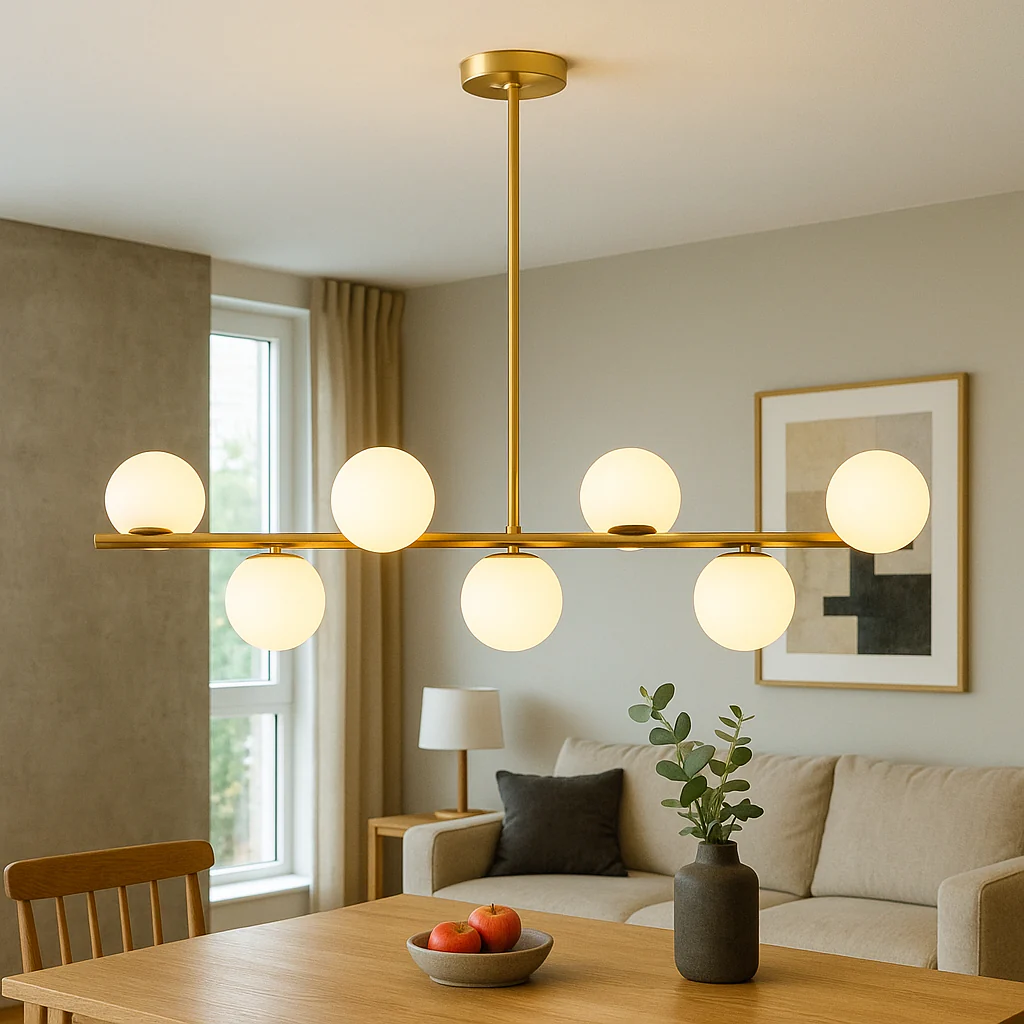 Contemporary Linear Gold Pendant Light - Image 3