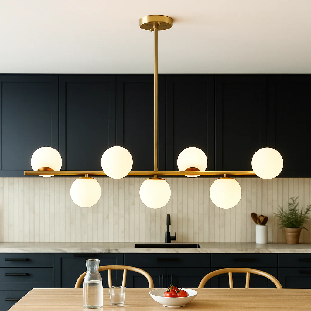 Contemporary Linear Gold Pendant Light - Image 4