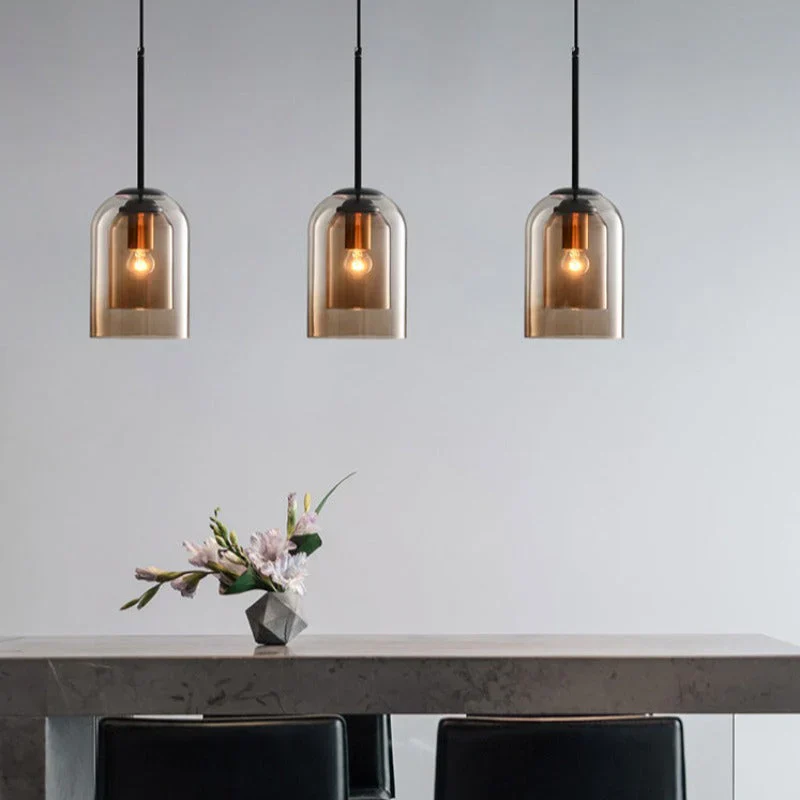 Contemporary Tinted Glass Kitchen Island Pendant - Image 7