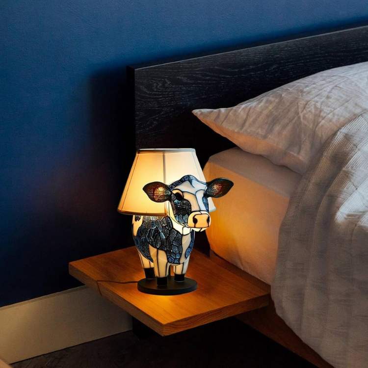 Cow Shaped LED Table Lamp with Fabric Shade - Image 3