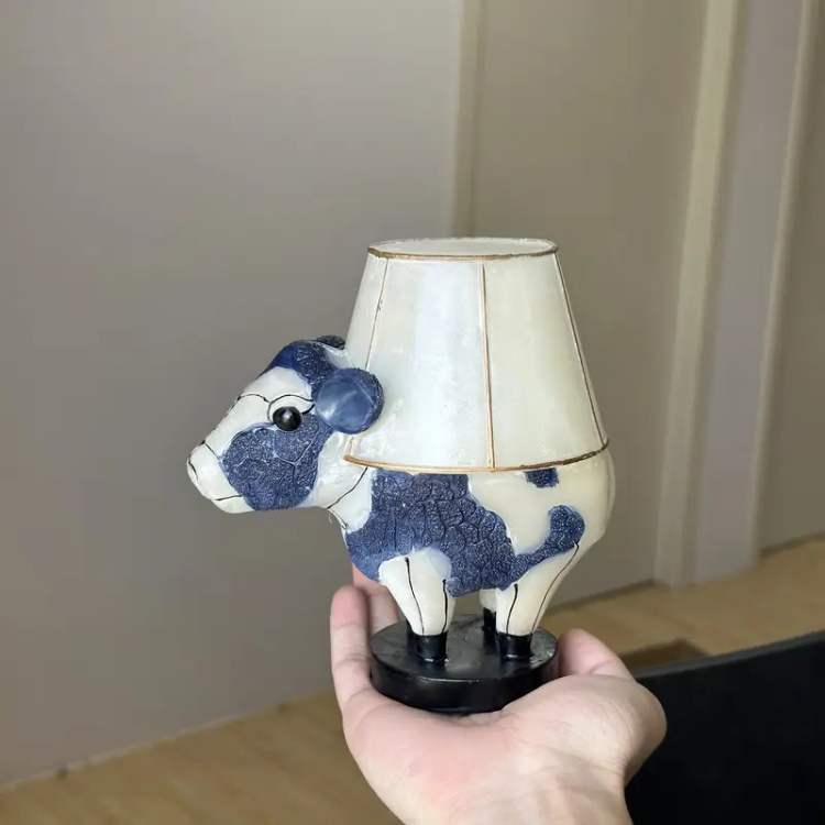 Cow Shaped LED Table Lamp with Fabric Shade - Image 4