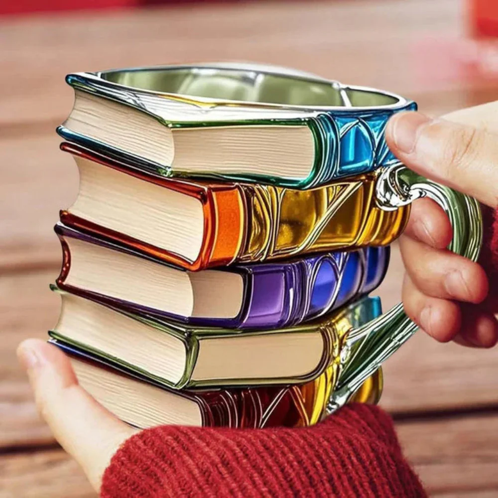Creative Book Shaped Glass Mug Handmade Coffee Cup - Image 4