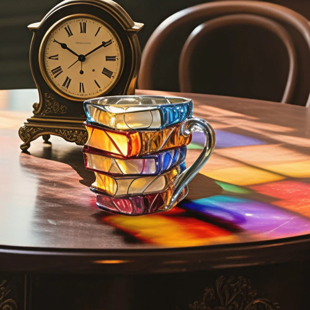 Creative Book Shaped Glass Mug Handmade Coffee Cup - Image 5