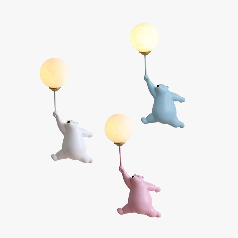 Cute Bear Wall Lamp Kids Room Balloon Light Decorative - Image 9