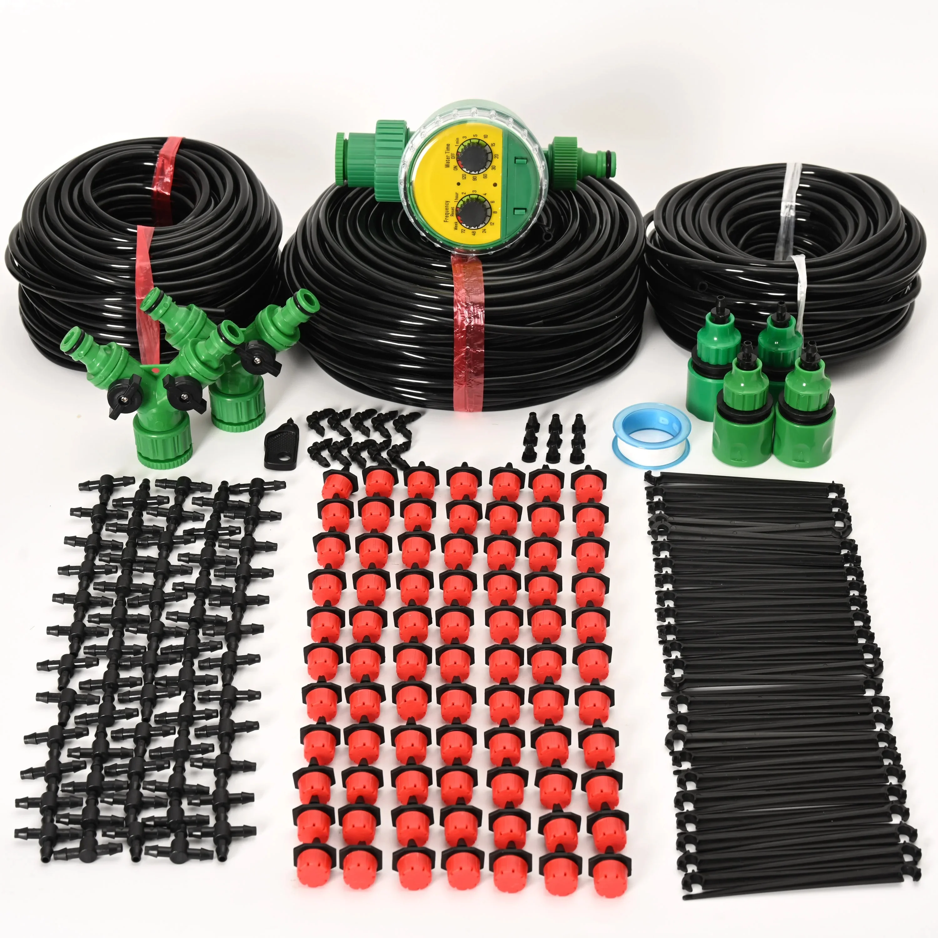 Drip Irrigation System with Automatic Timer for Garden Plants