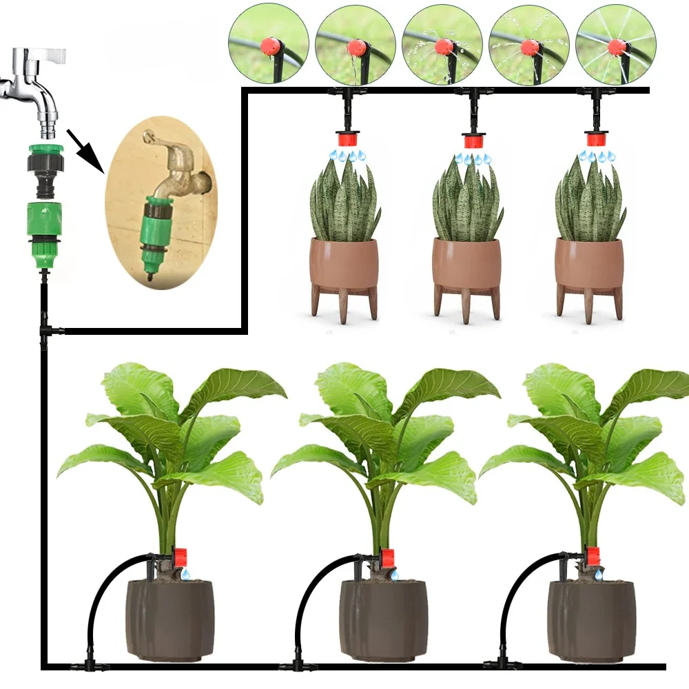 Drip Irrigation System with Automatic Timer for Garden Plants - Image 2
