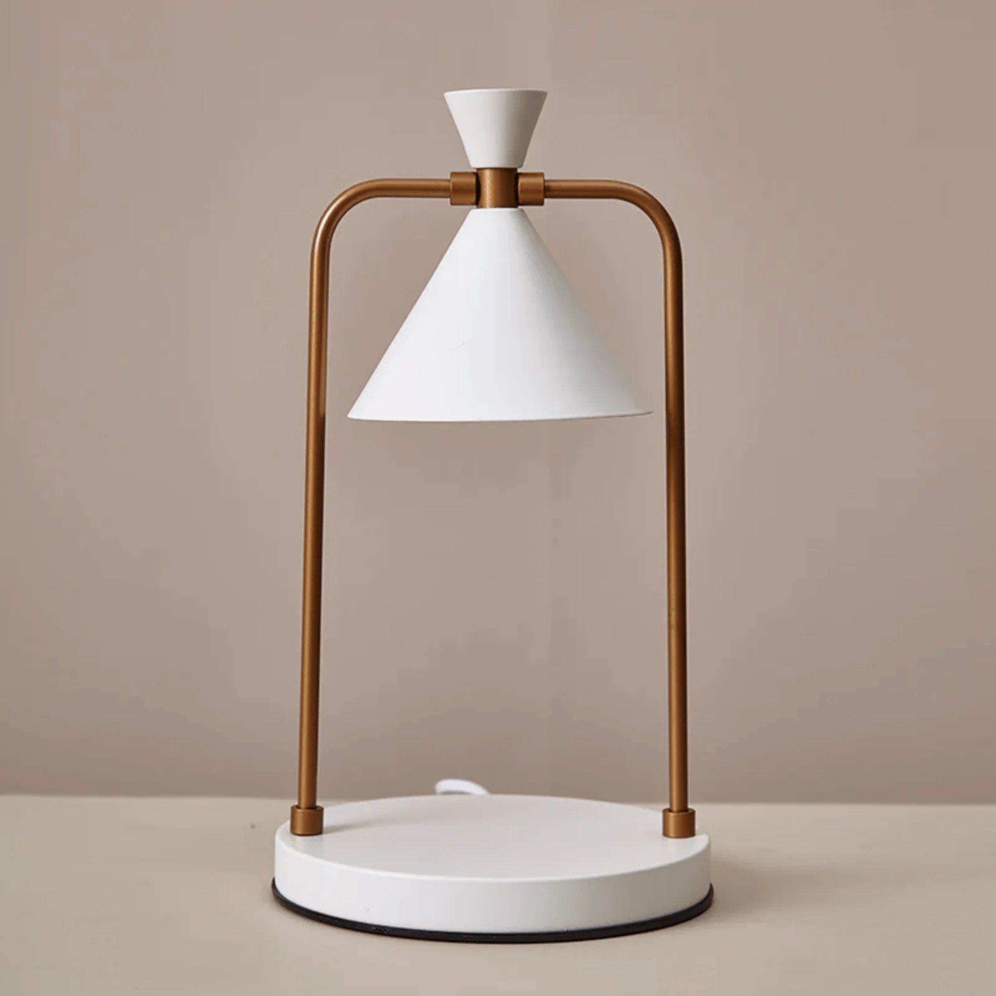 Electric Candle Warmer Lamp with Metal Frame and Cone Shade - Image 5