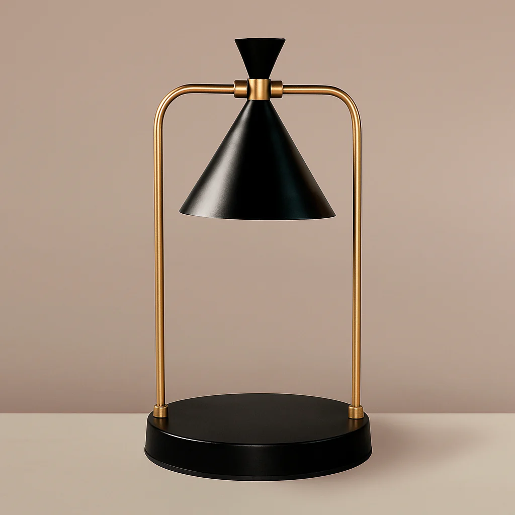 Electric Candle Warmer Lamp with Metal Frame and Cone Shade - Image 6