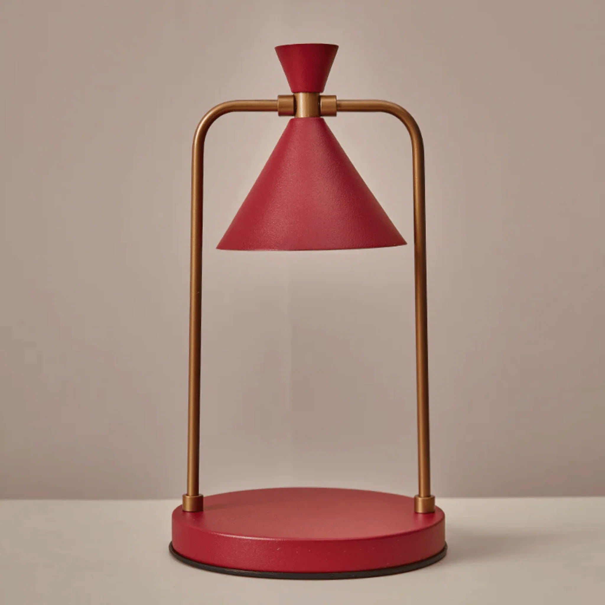 Electric Candle Warmer Lamp with Metal Frame and Cone Shade - Image 7