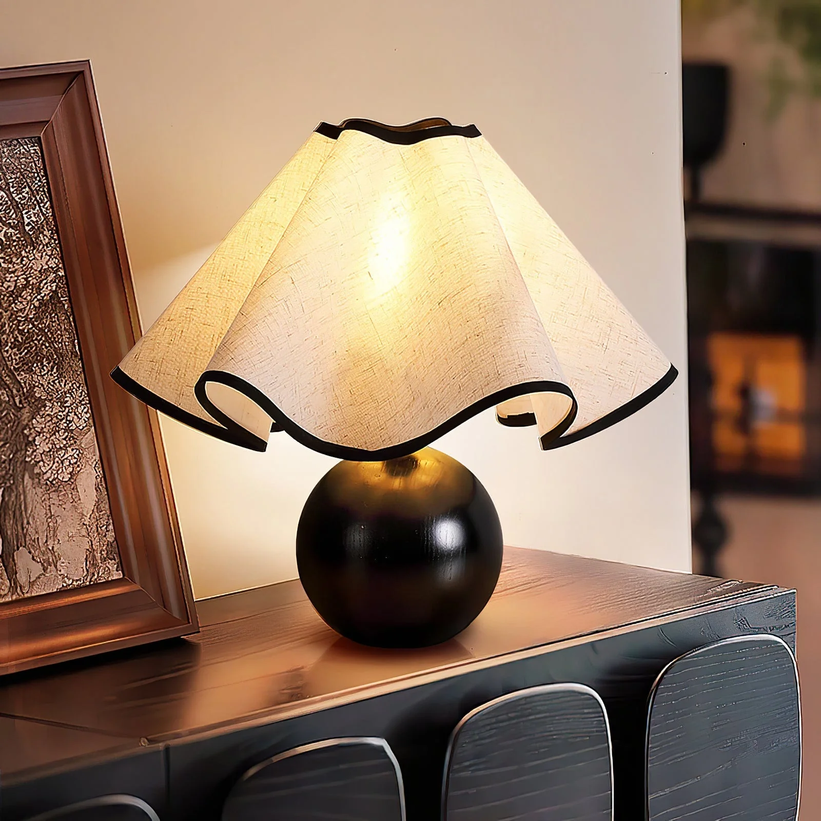 Elegant Wave Shade Table Lamp - Image 12