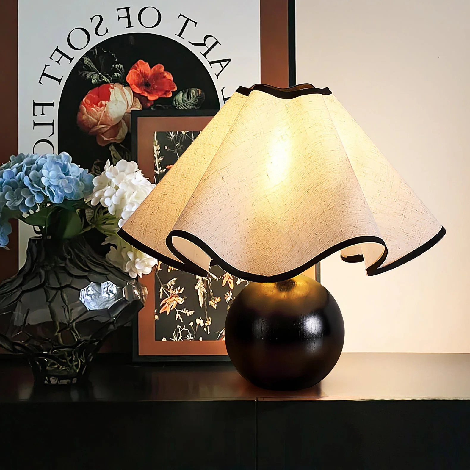Elegant Wave Shade Table Lamp - Image 24