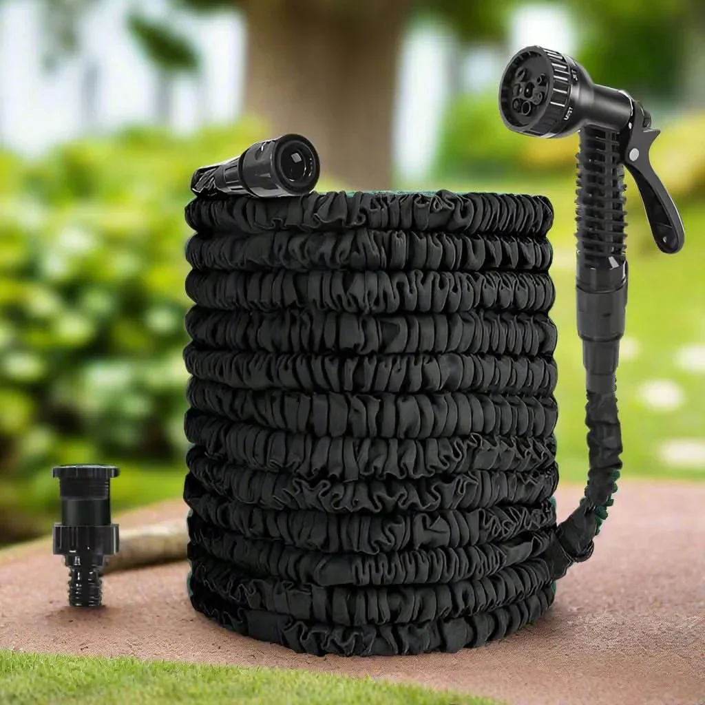 Flexible Garden Hose Pipe with Multi Spray Nozzle Tool - Image 2