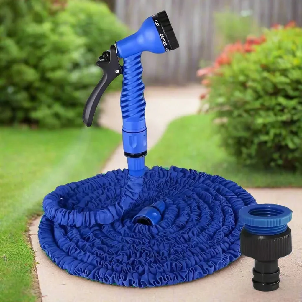 Flexible Garden Hose Pipe with Multi Spray Nozzle Tool - Image 4