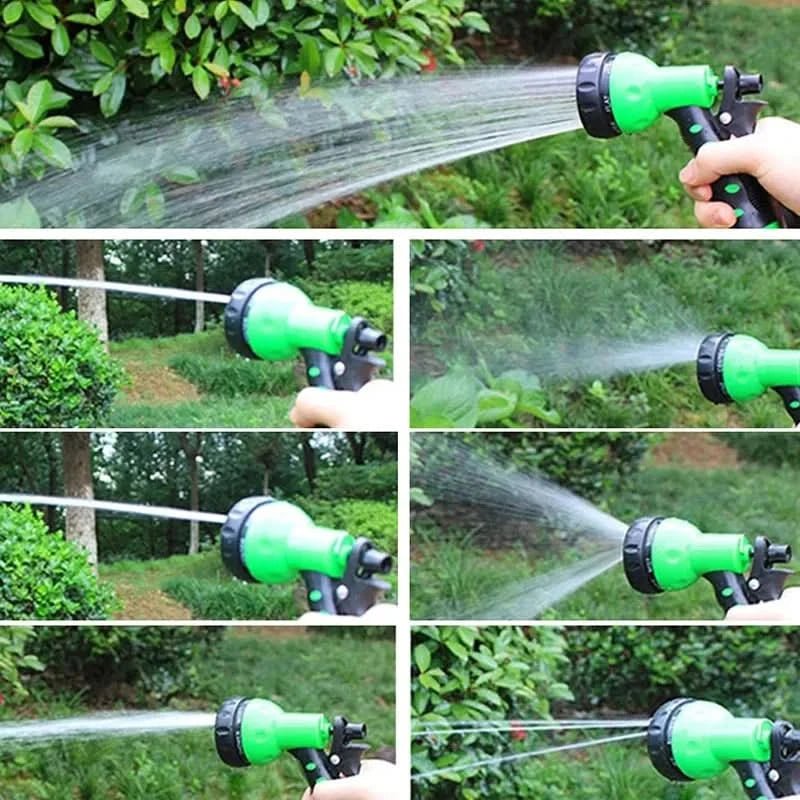 Flexible Garden Hose Pipe with Multi Spray Nozzle Tool - Image 7