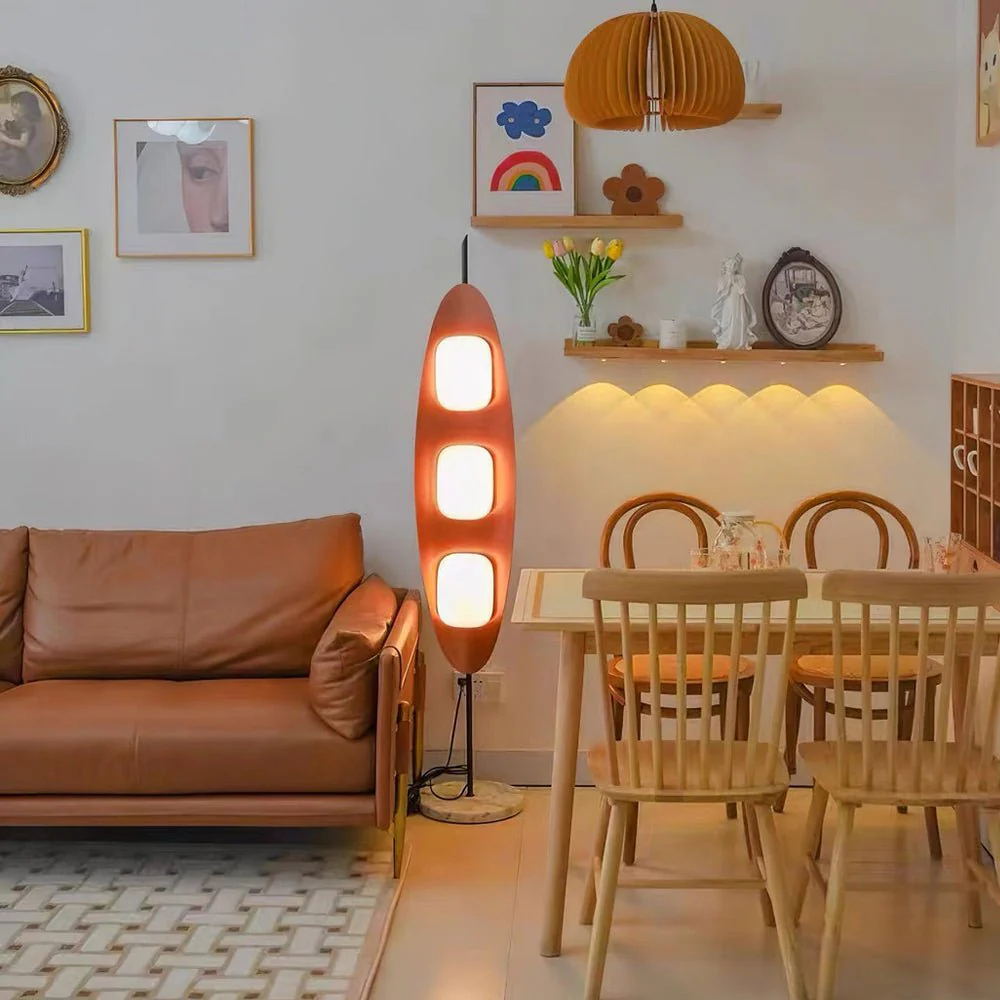 Floor Lamp with Wooden Body and Integrated Light Panels - Image 14