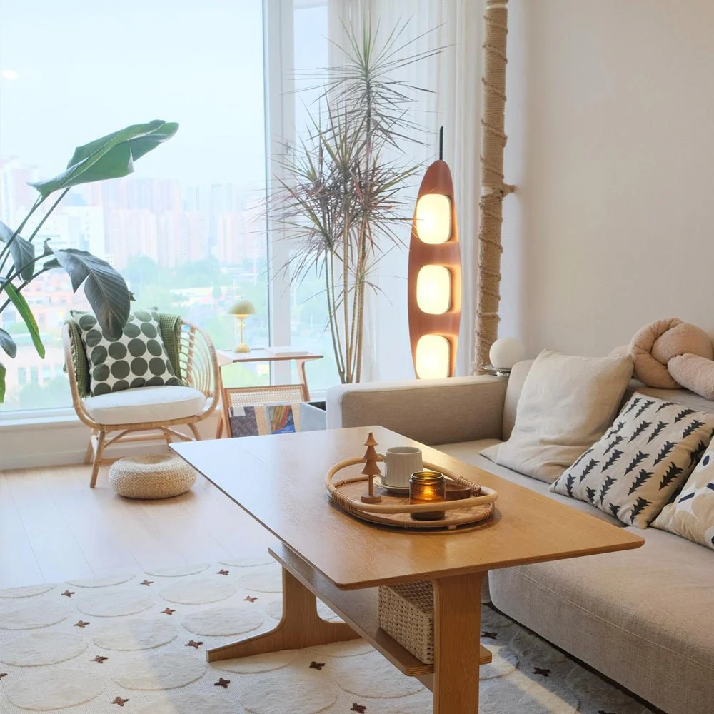 Floor Lamp with Wooden Body and Integrated Light Panels - Image 27