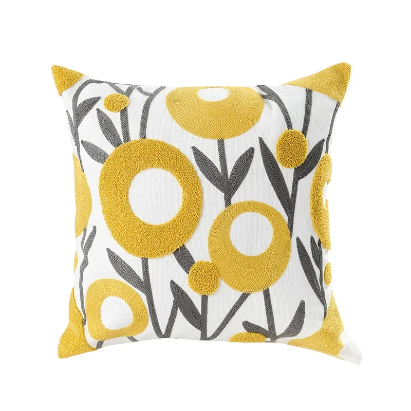 Floral Cushion Cover Embroidered Pillow Case Decorative Cover - Image 10
