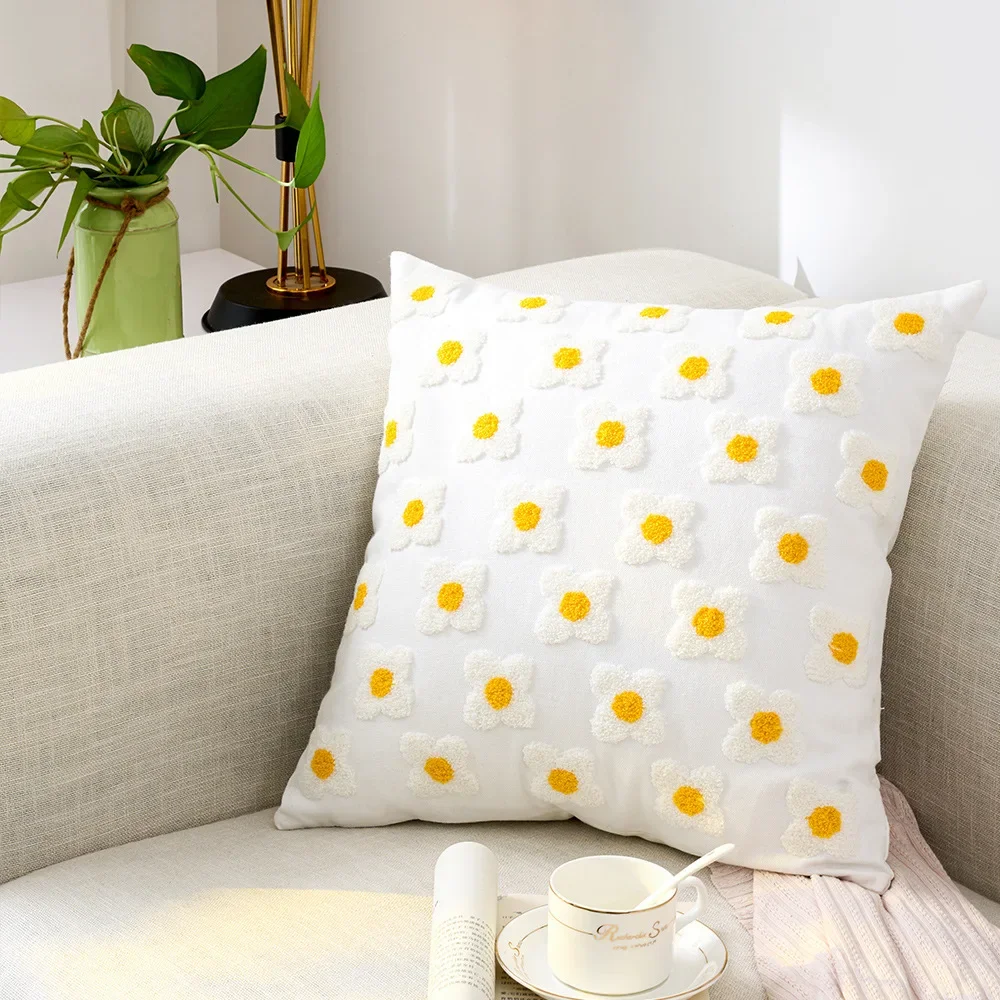 Floral Cushion Cover Embroidered Pillow Case Decorative Cover - Image 15