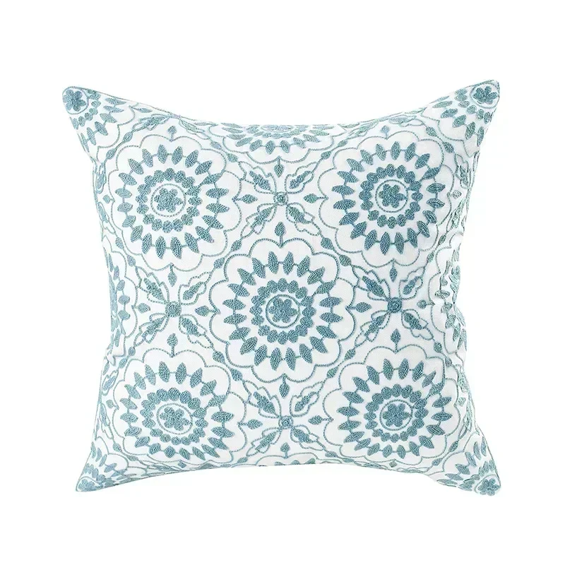 Floral Cushion Cover Embroidered Pillow Case Decorative Cover - Image 19