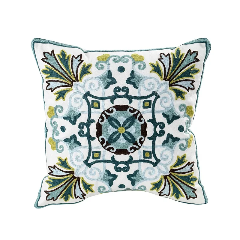 Floral Cushion Cover Embroidered Pillow Case Decorative Cover - Image 20