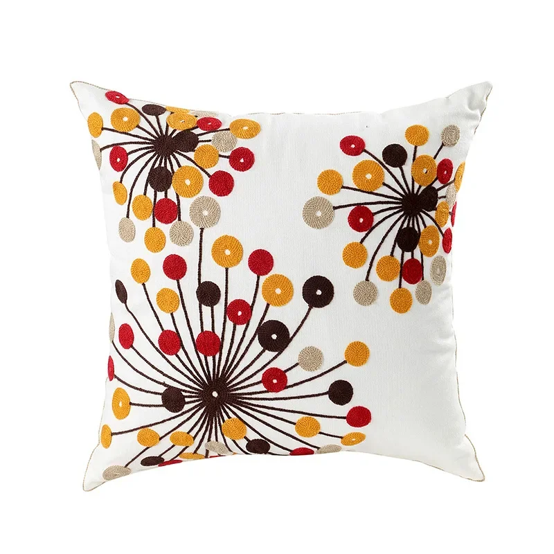 Floral Cushion Cover Embroidered Pillow Case Decorative Cover - Image 7