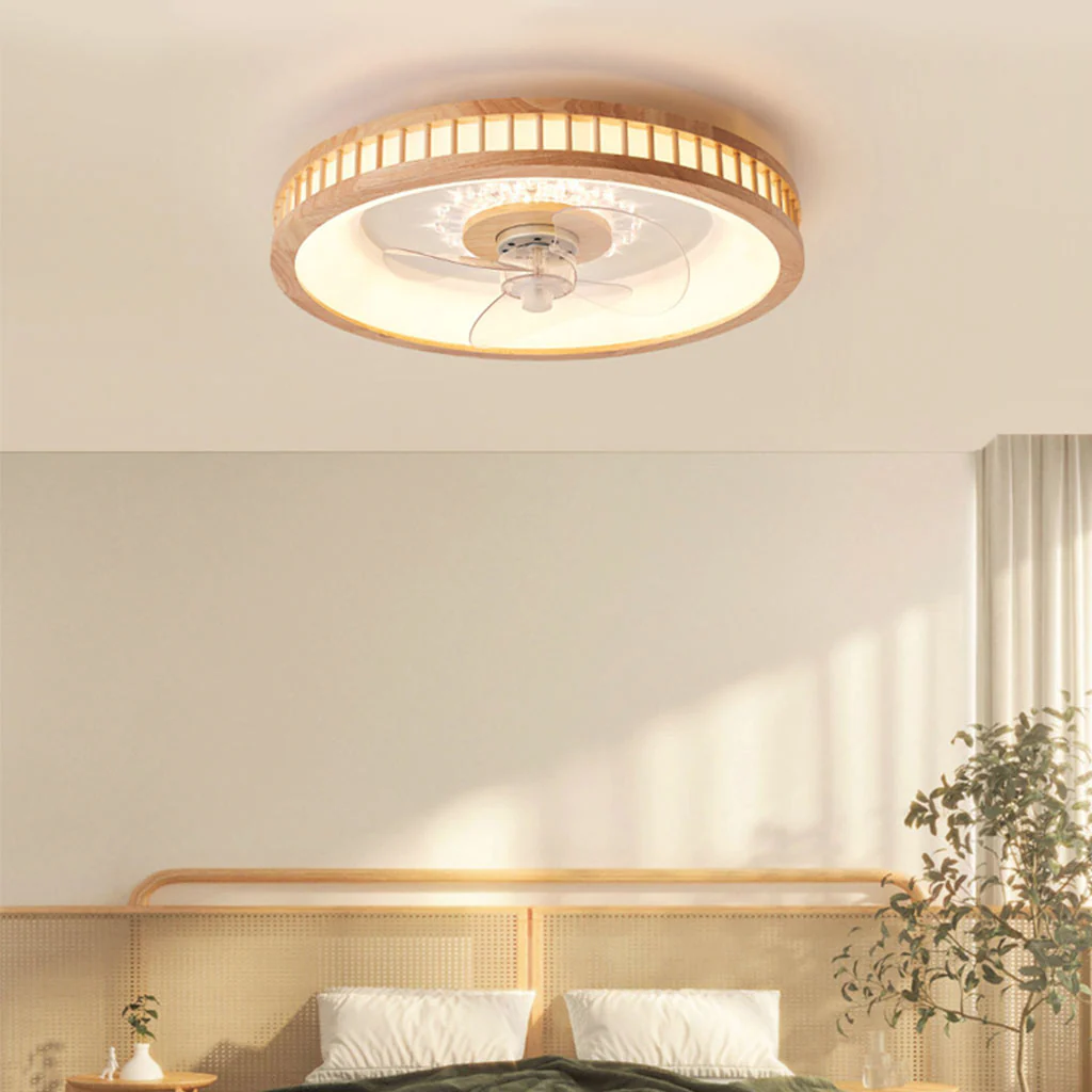 Flush Mount Three Blades Ceiling Fan with LED Ring - Image 3