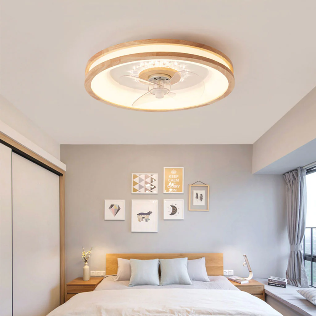 Flush Mount Three Blades Ceiling Fan with LED Ring - Image 4