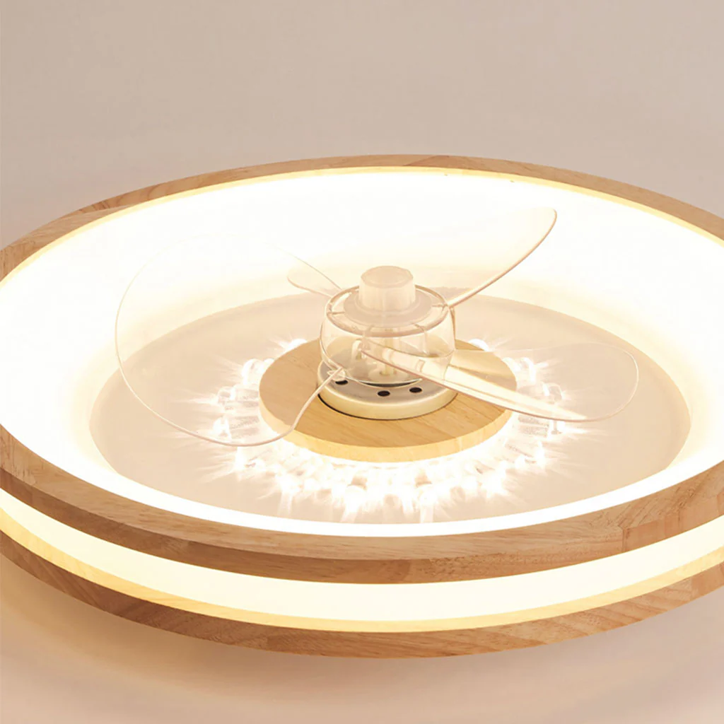 Flush Mount Three Blades Ceiling Fan with LED Ring - Image 5