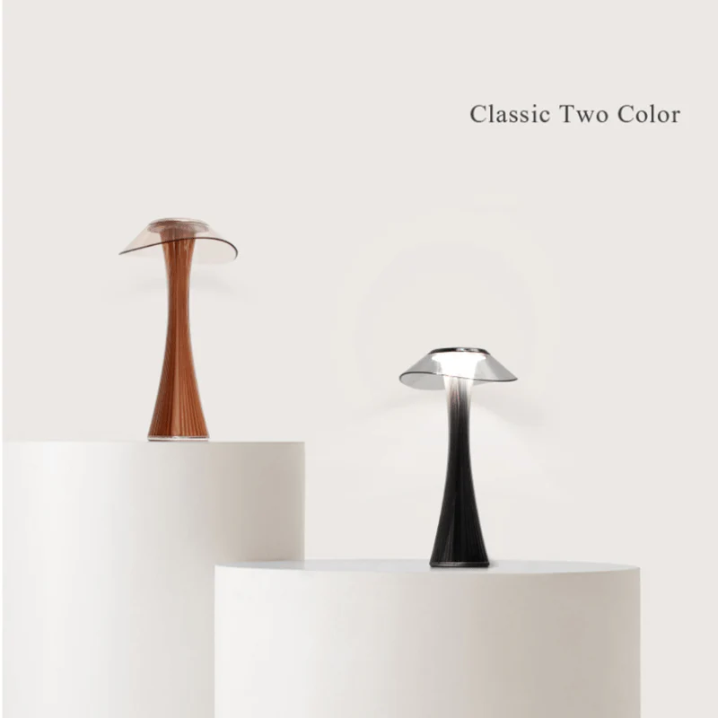 Fluted Glass Table Lamp with Clear Disc Shade - Image 5