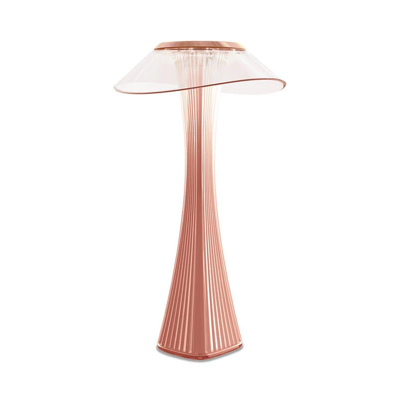 Fluted Glass Table Lamp with Clear Disc Shade - Image 7