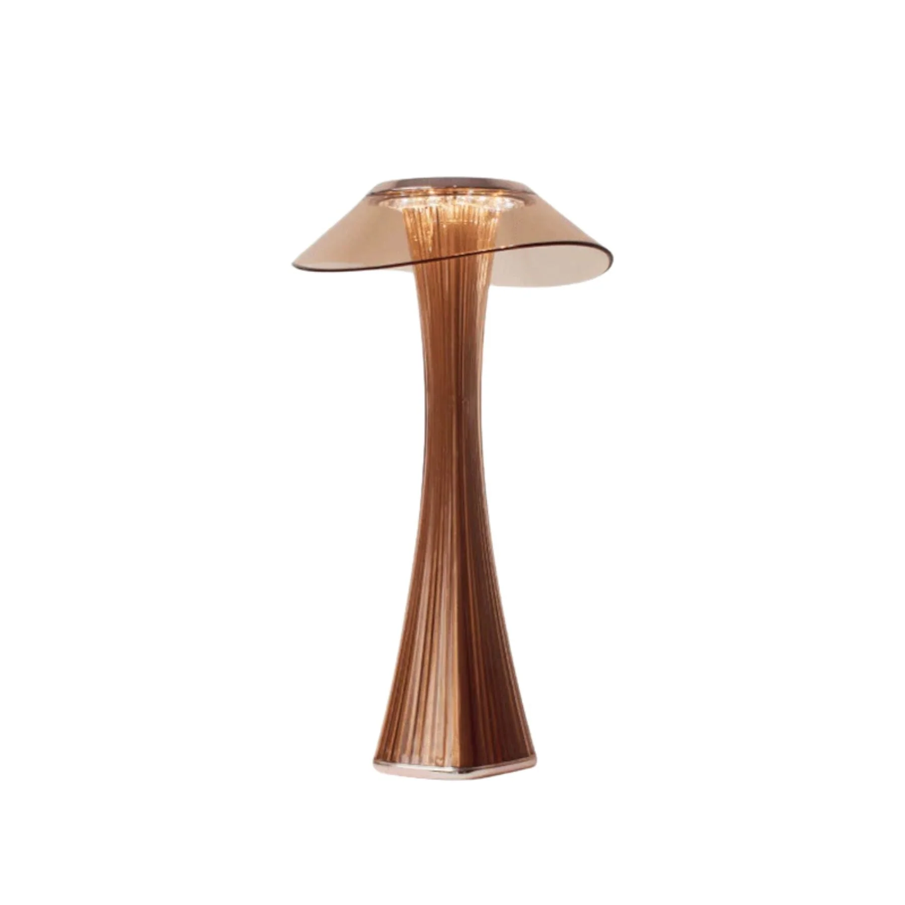 Fluted Glass Table Lamp with Clear Disc Shade - Image 8